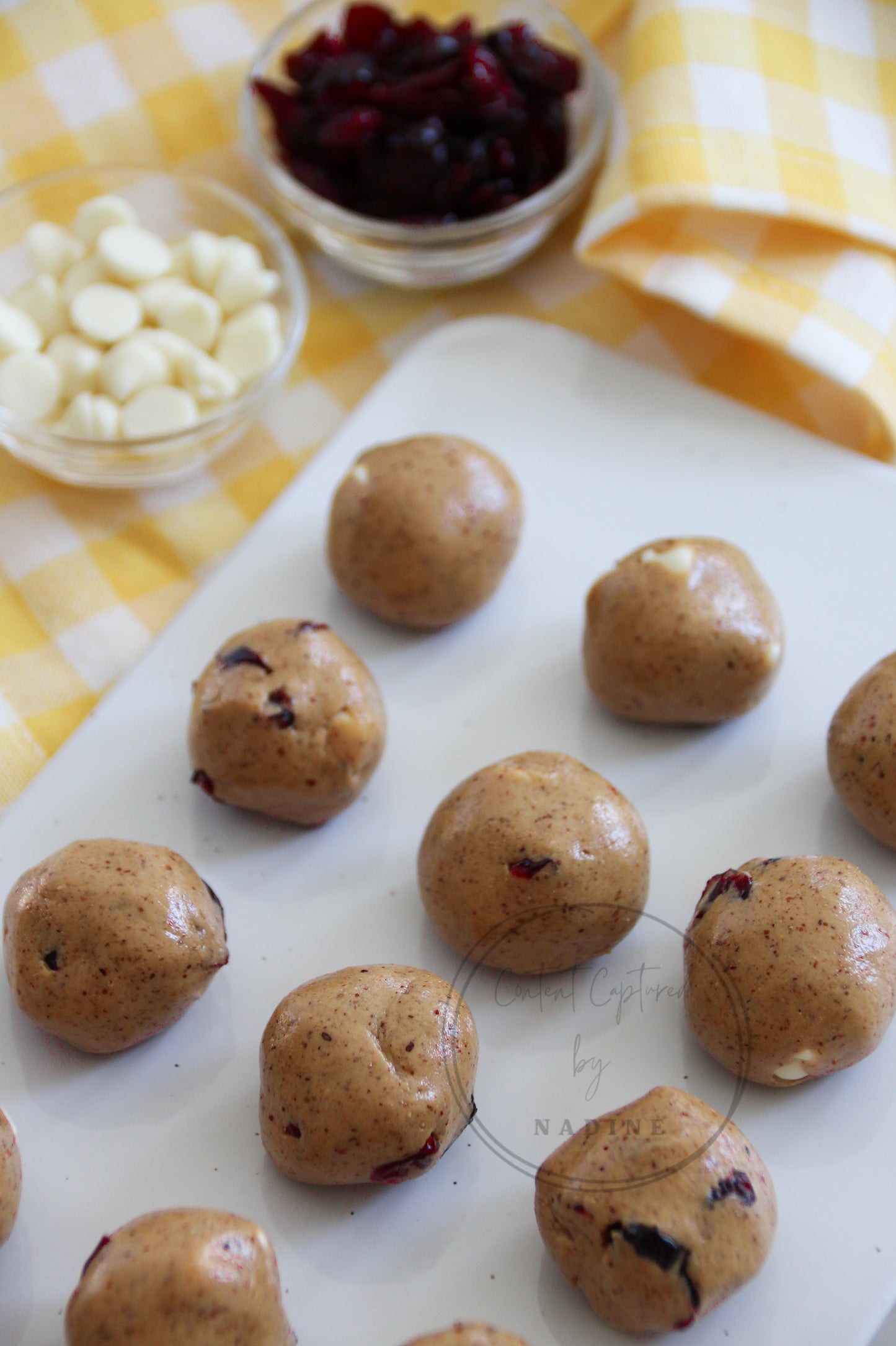 Cranberry and White Chocolate Protein Balls