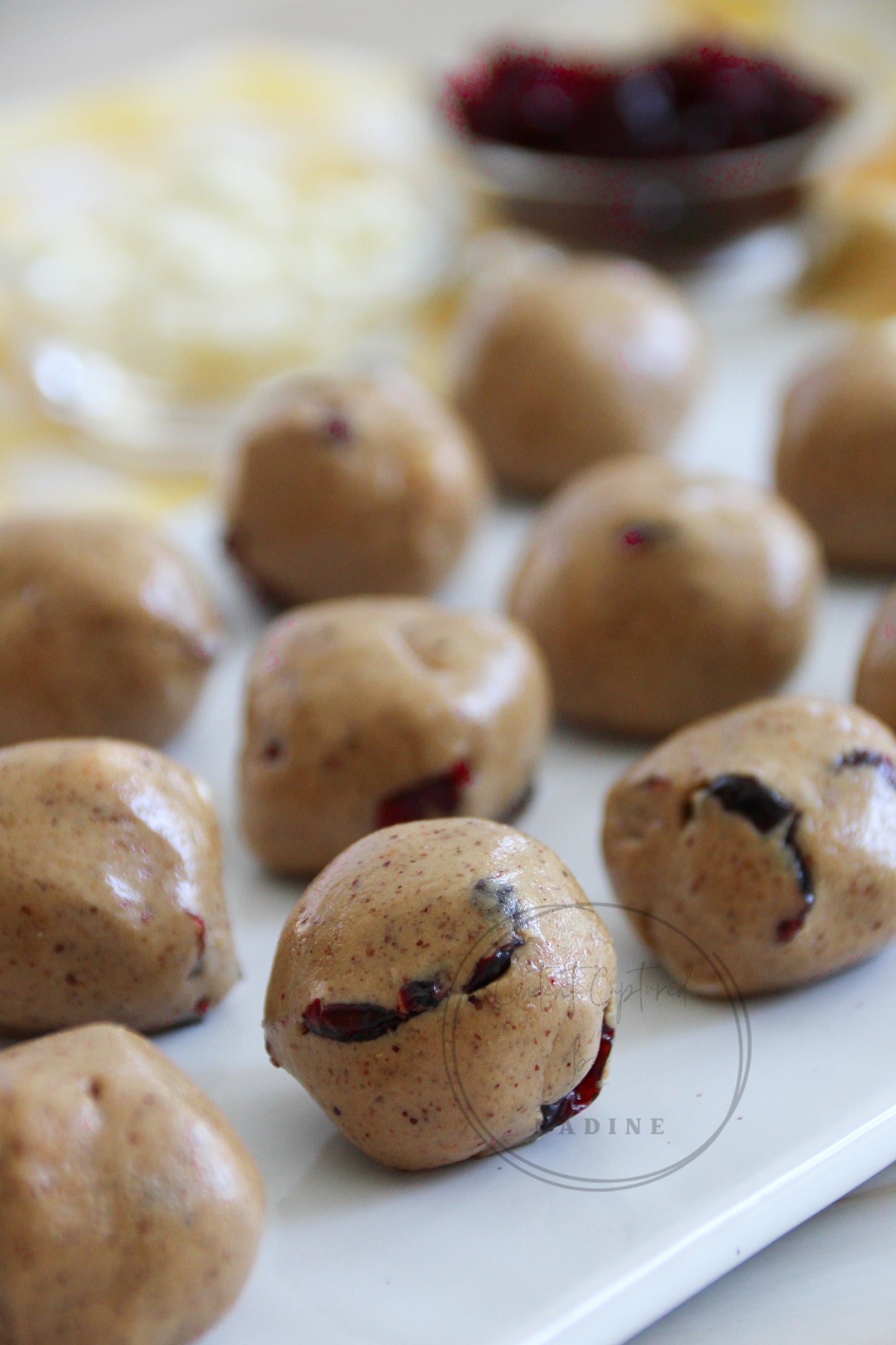 Cranberry and White Chocolate Protein Balls