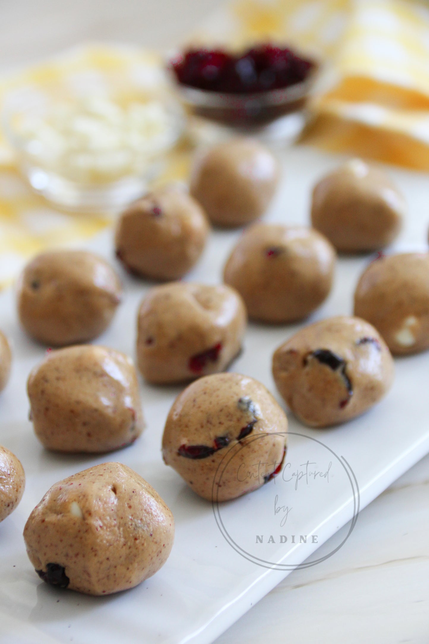 Cranberry and White Chocolate Protein Balls