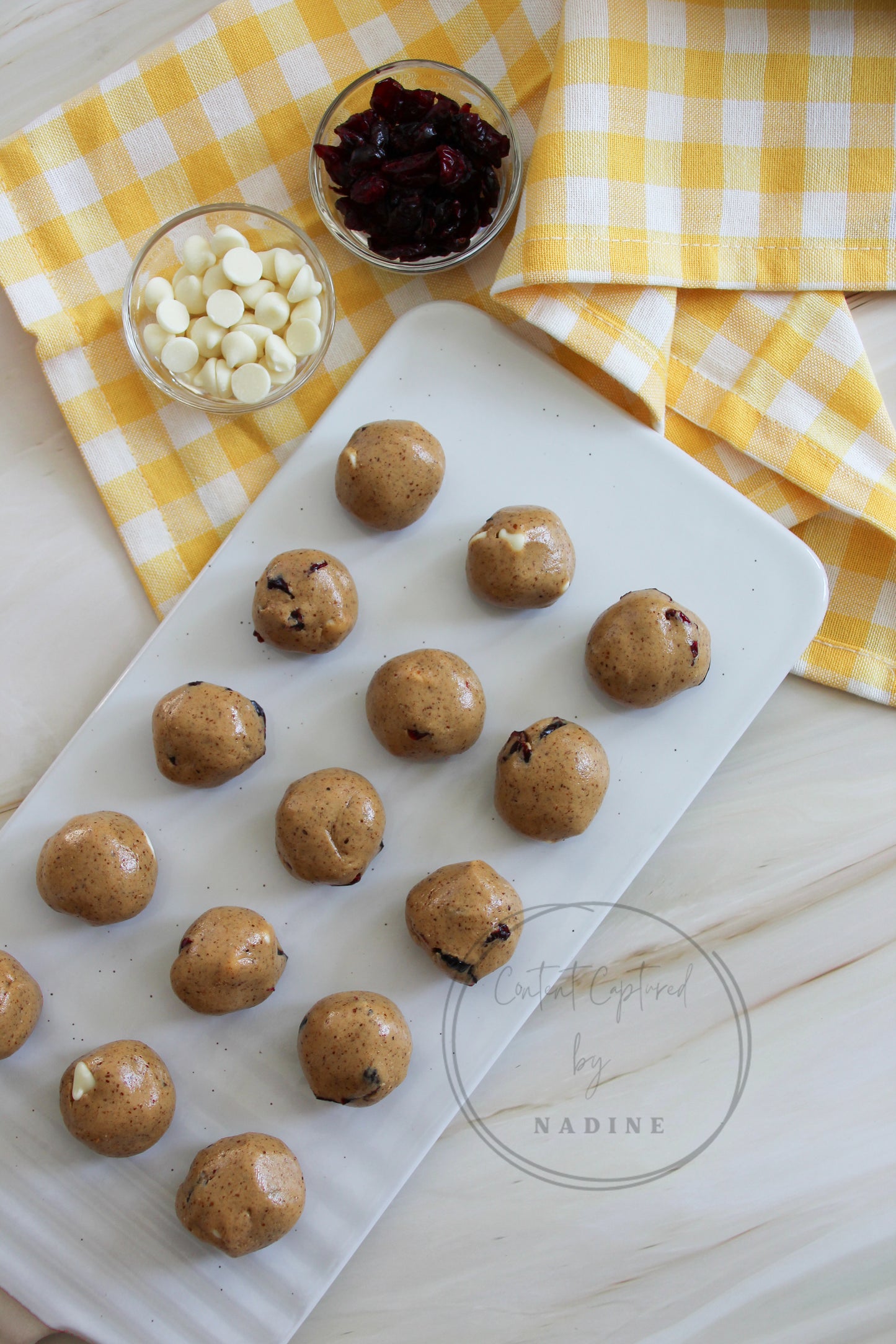 Cranberry and White Chocolate Protein Balls