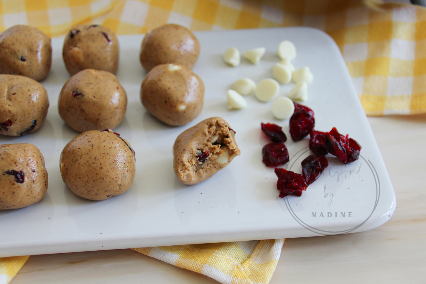 Cranberry and White Chocolate Protein Balls