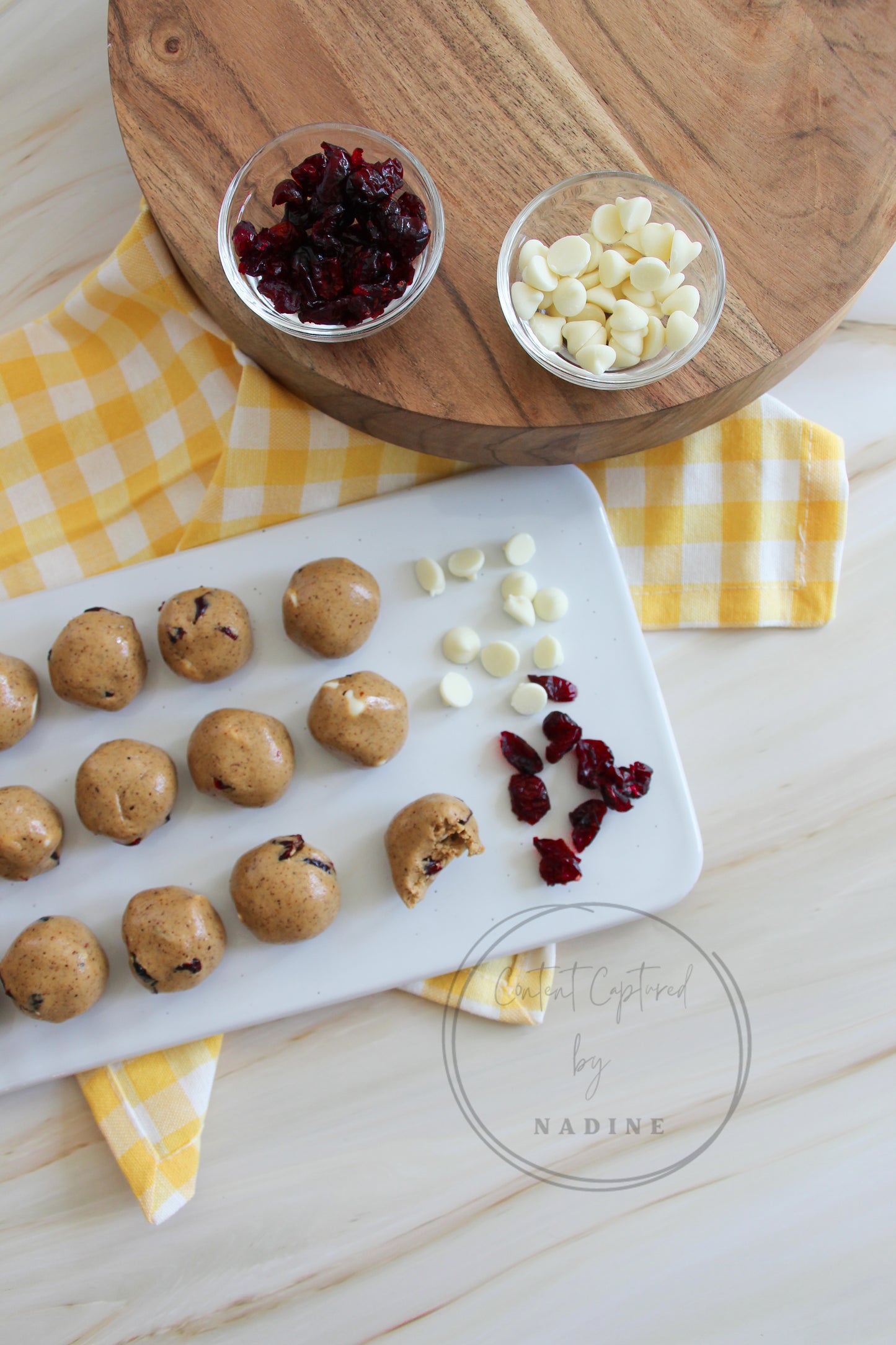 Cranberry and White Chocolate Protein Balls