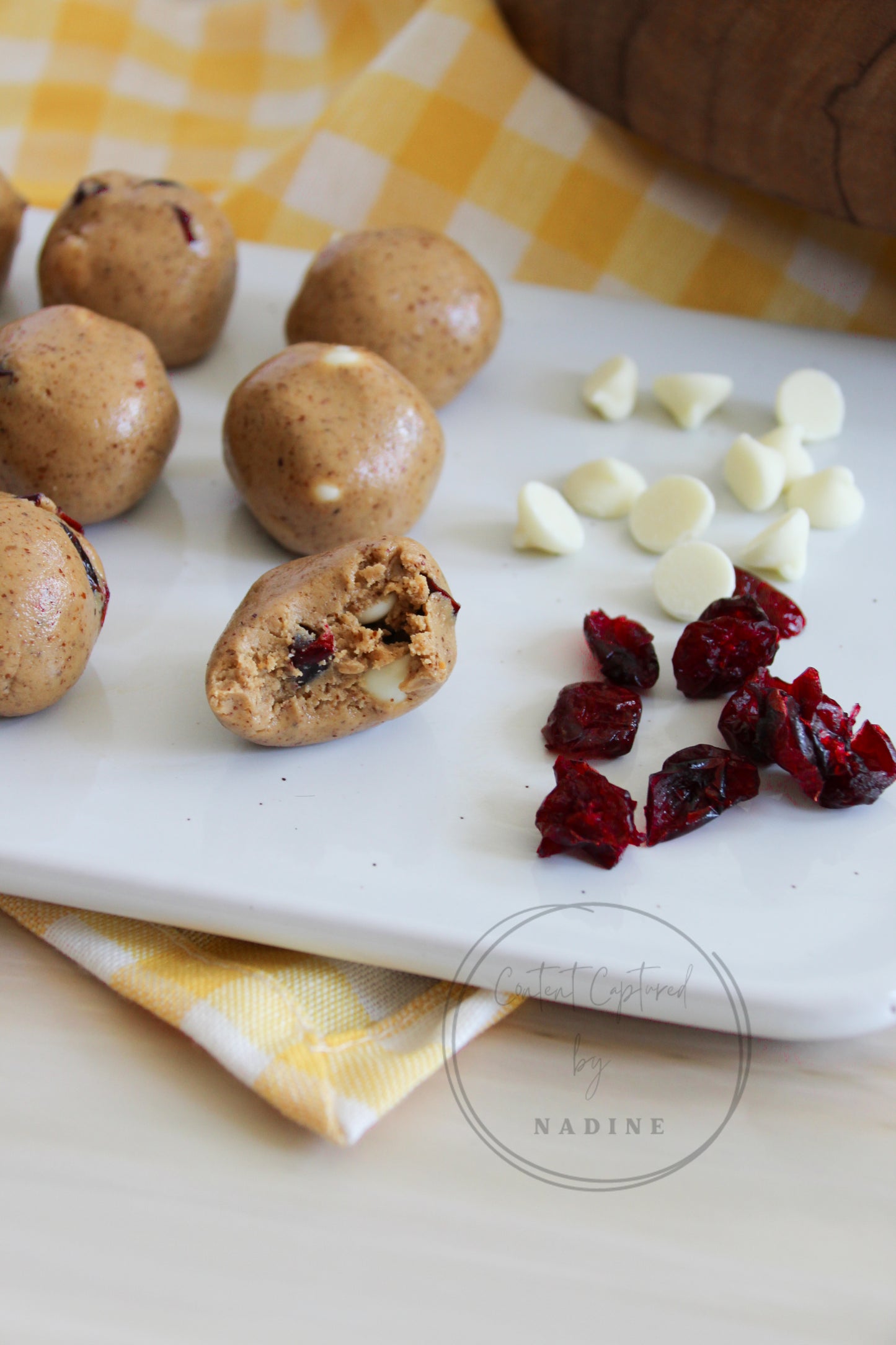 Cranberry and White Chocolate Protein Balls