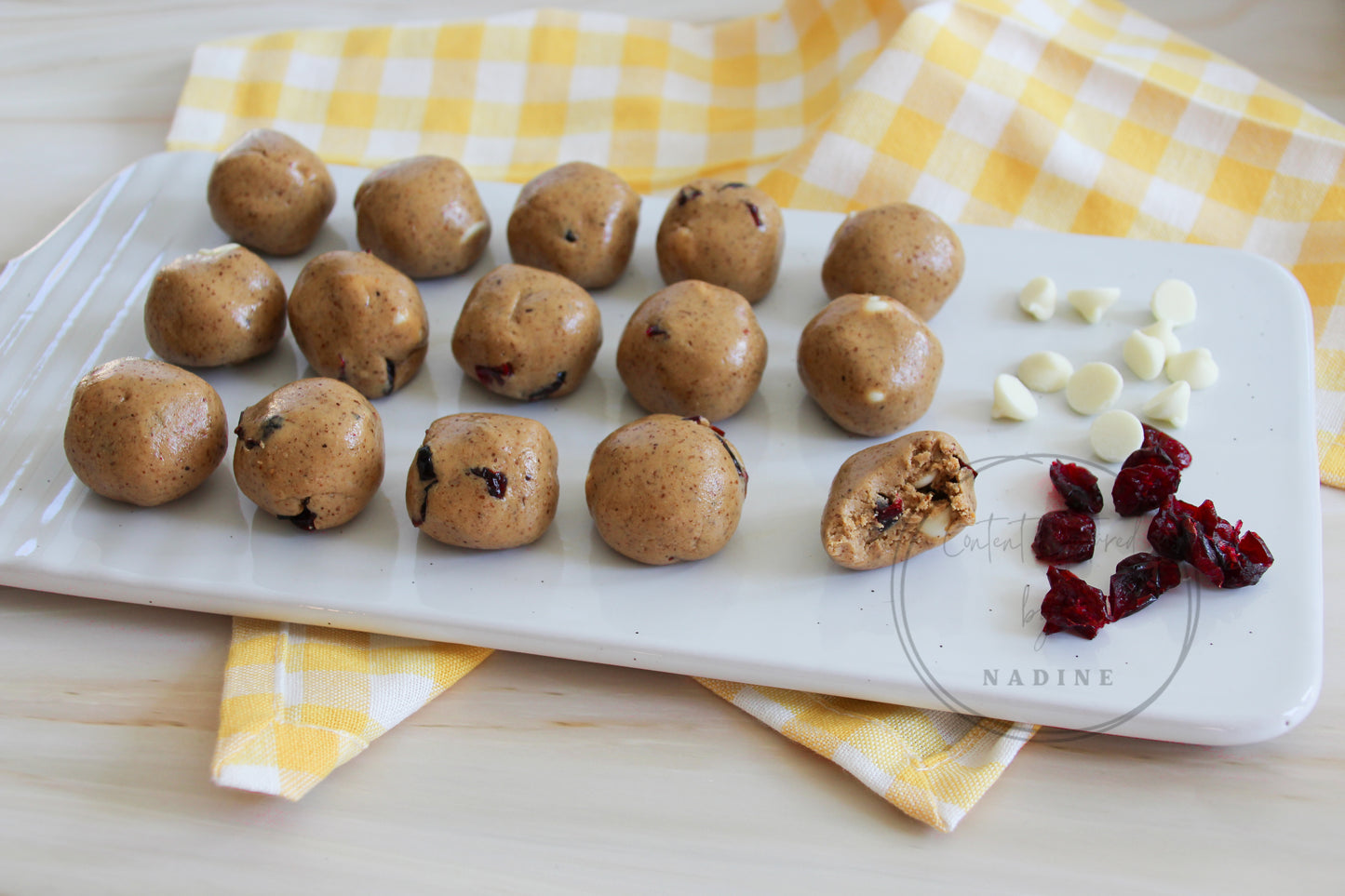 Cranberry and White Chocolate Protein Balls