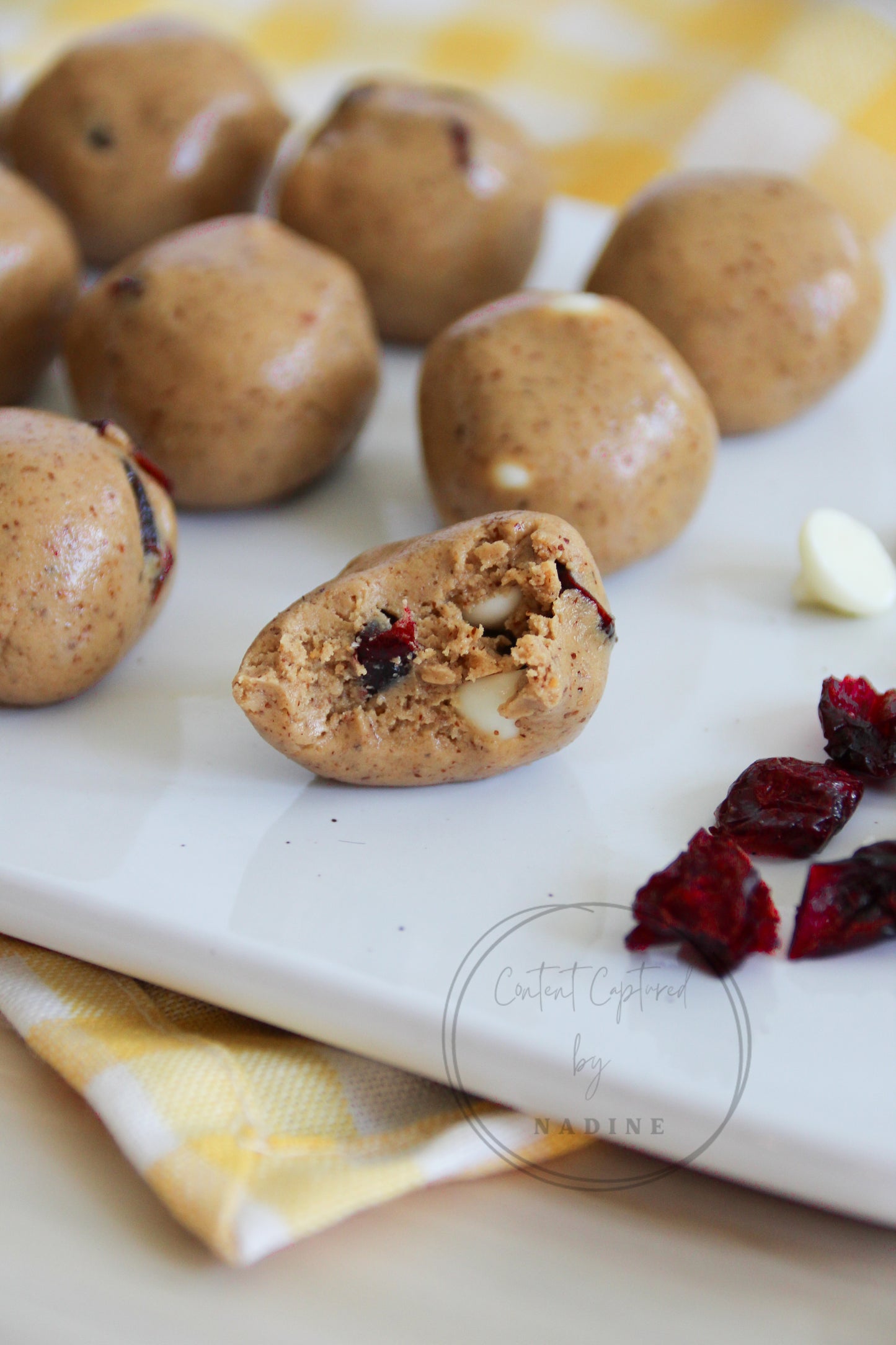 Cranberry and White Chocolate Protein Balls