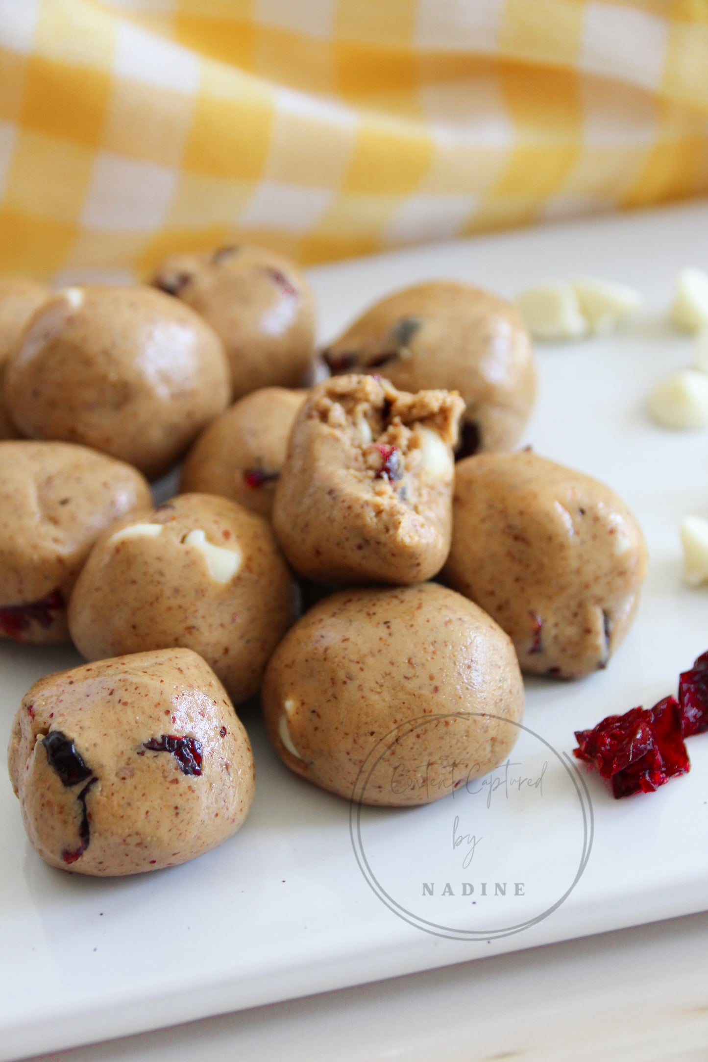 Cranberry and White Chocolate Protein Balls