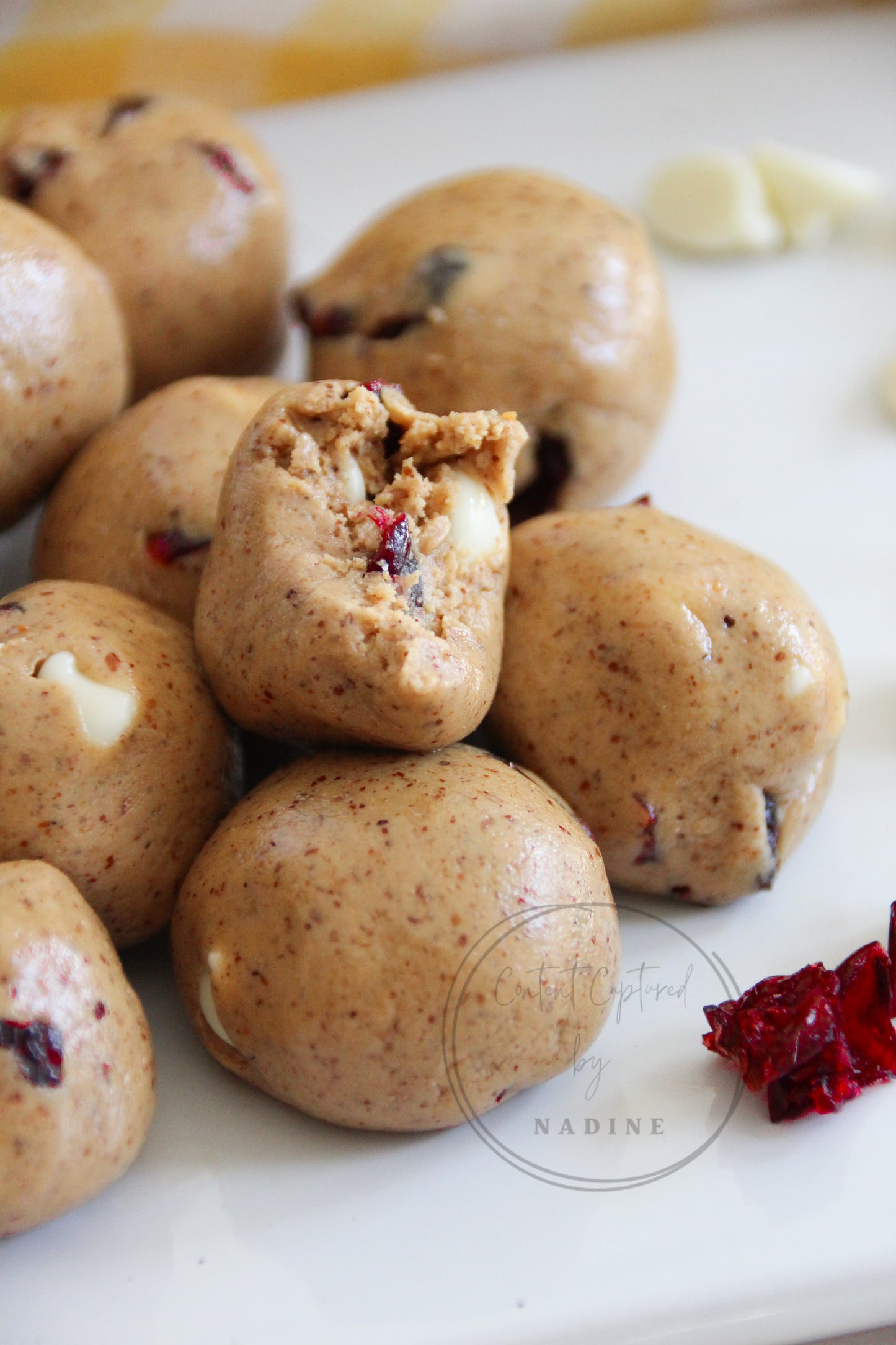 Cranberry and White Chocolate Protein Balls