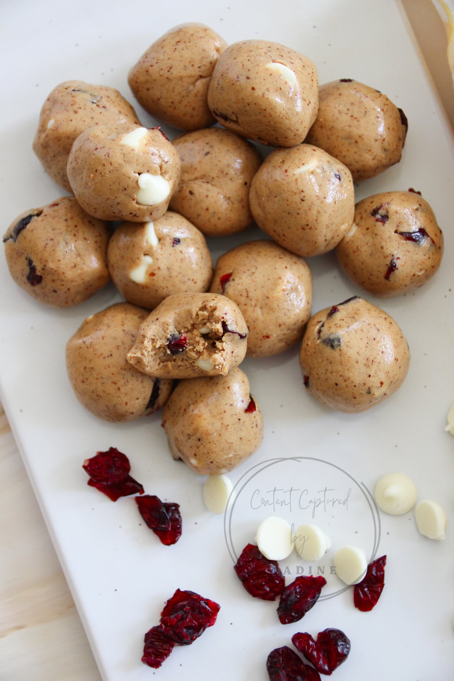 Cranberry and White Chocolate Protein Balls