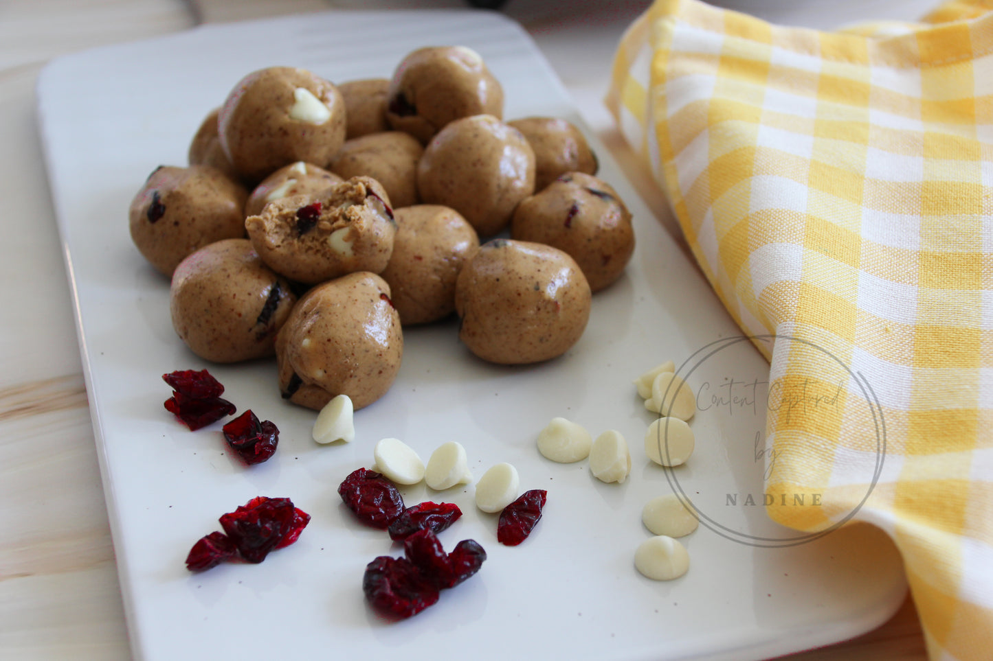 Cranberry and White Chocolate Protein Balls