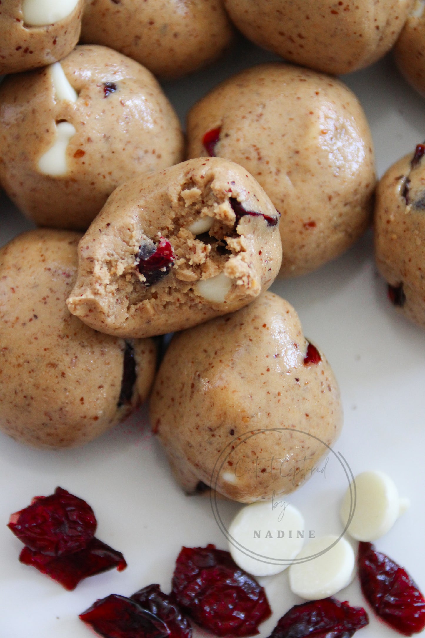 Cranberry and White Chocolate Protein Balls